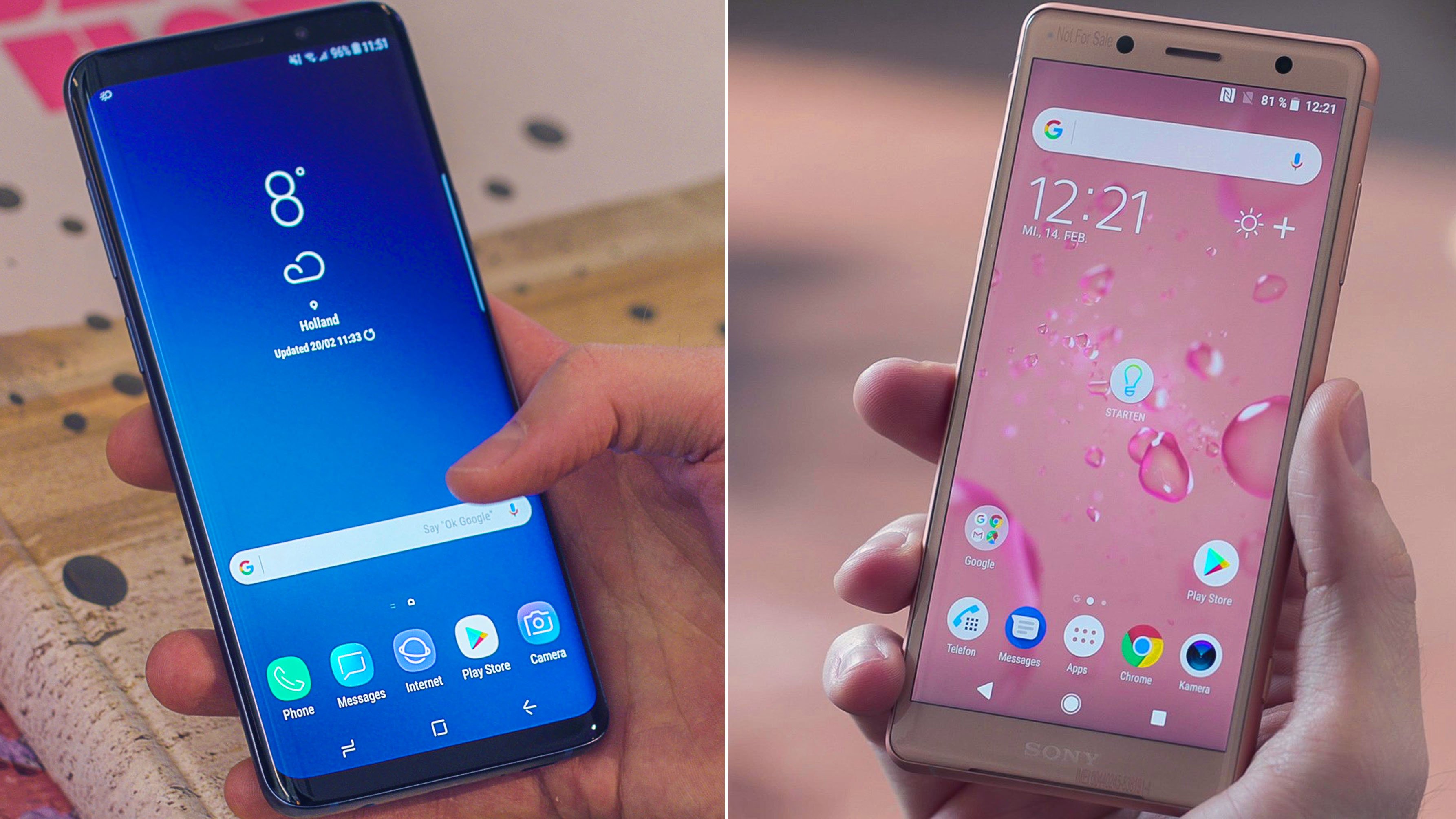 مقارنة بين هاتفي Samsung Galaxy S9 وSony Xperia XZ2 Compact